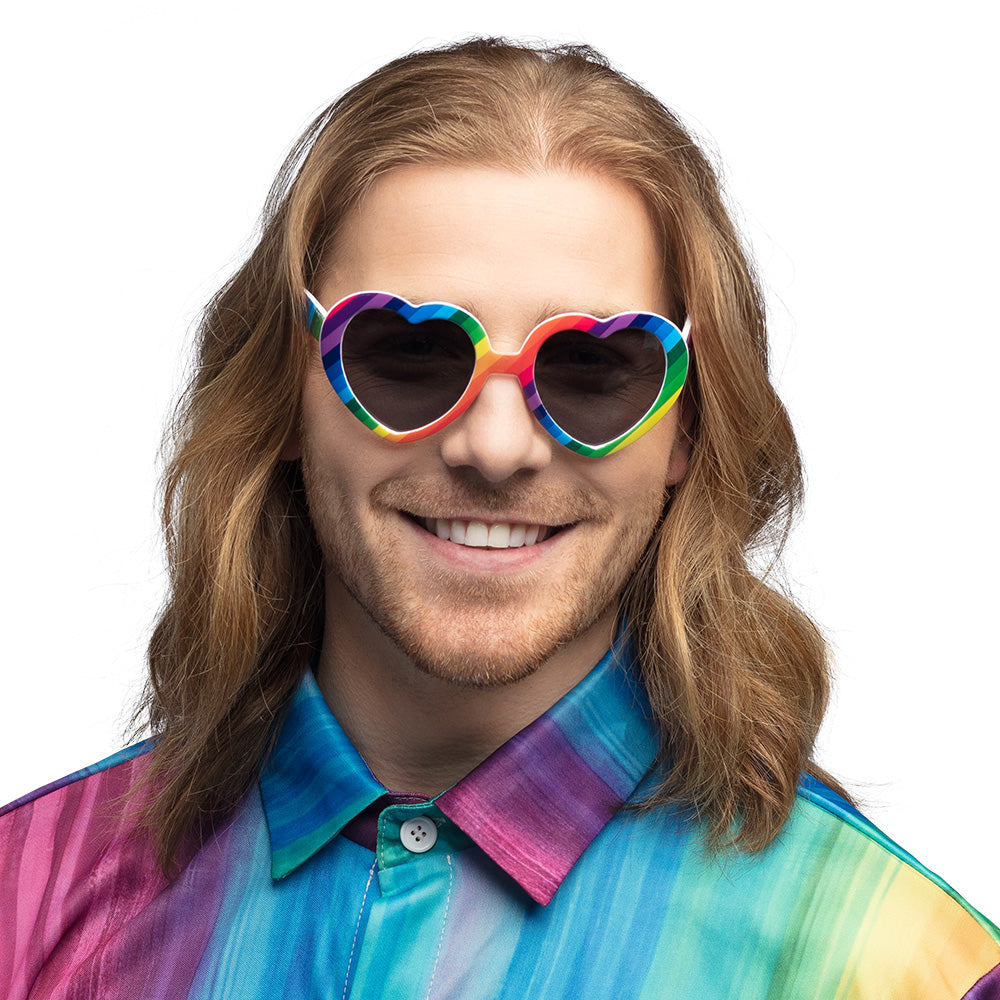 Lunettes Cœur Arc-en-ciel Pride - Accessoire Fête Coloré