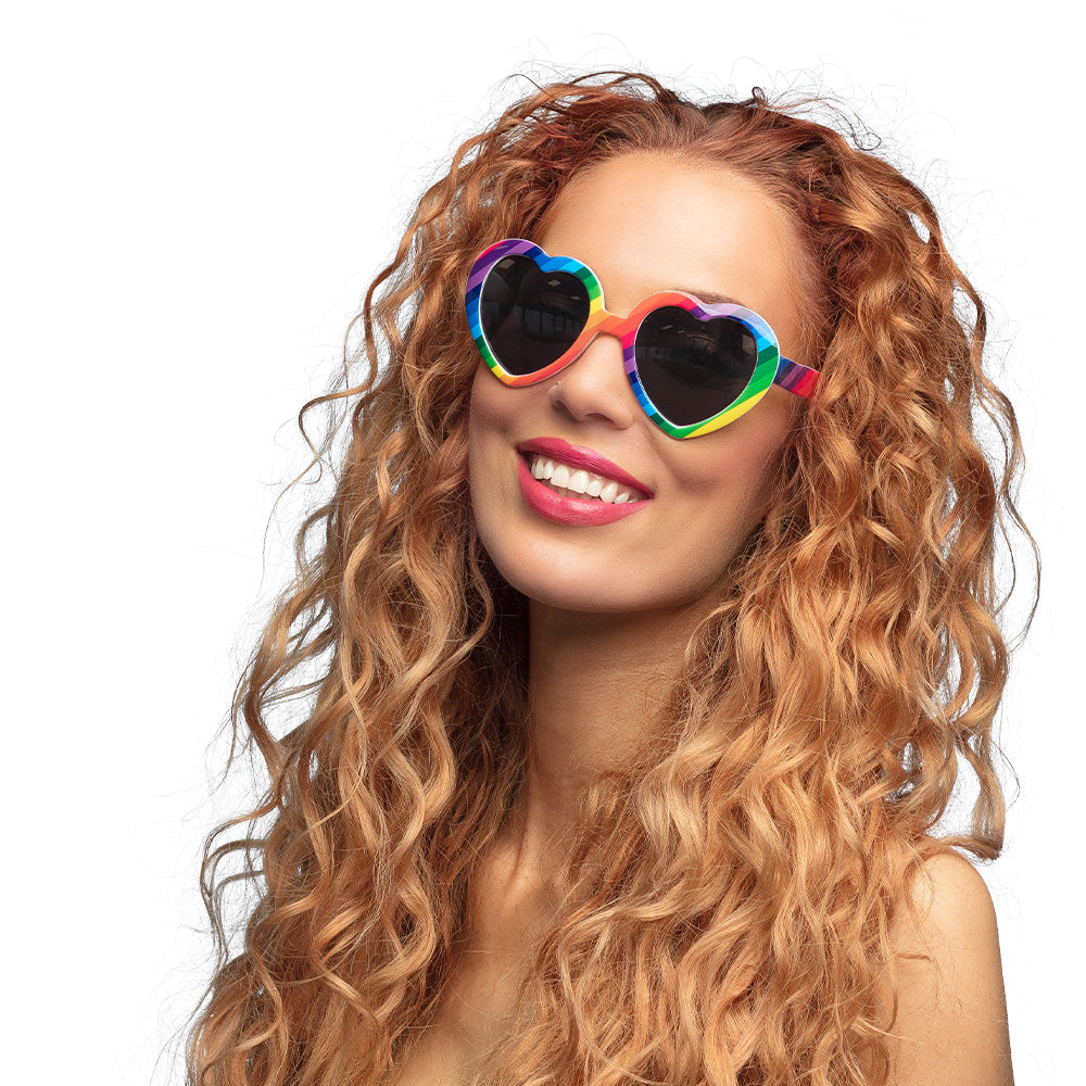 Lunettes Cœur Arc-en-ciel Pride - Accessoire Fête Coloré
