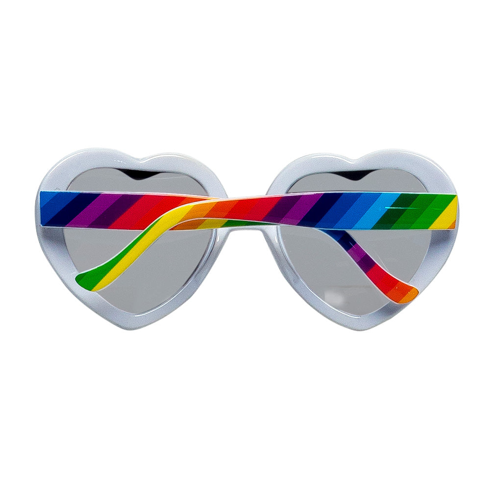 Lunettes Cœur Arc-en-ciel Pride - Accessoire Fête Coloré