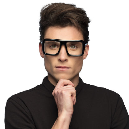 Lunettes Carrées Noires Géantes - Accessoire Déguisement Rétro
