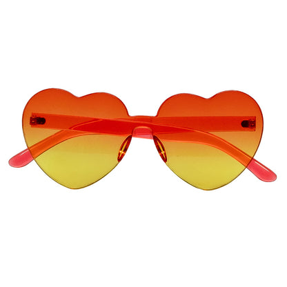 Lunettes Cœur Dégradé Rouge Jaune - Accessoire Fête