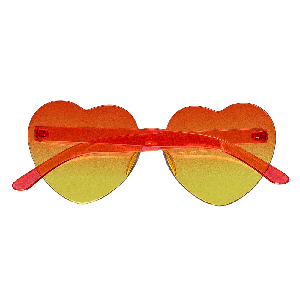 Lunettes Cœur Dégradé Rouge Jaune - Accessoire Fête