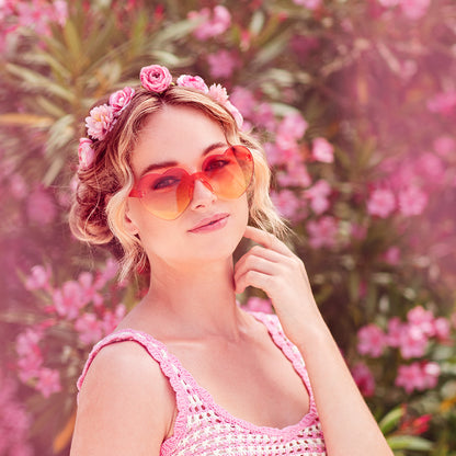 Lunettes Cœur Dégradé Rouge Jaune - Accessoire Fête