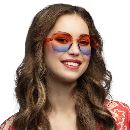 Lunettes de Soleil Dégradé Orange Bleu Fashion Party