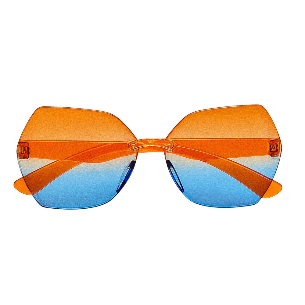 Lunettes de Soleil Dégradé Orange Bleu Fashion Party