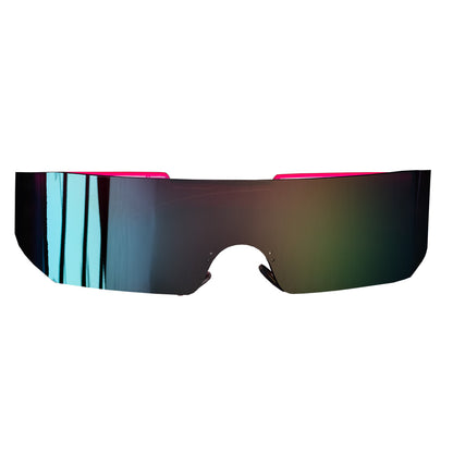 Lunettes Futuristes Holographiques Rose Fluo - Accessoire Années 80