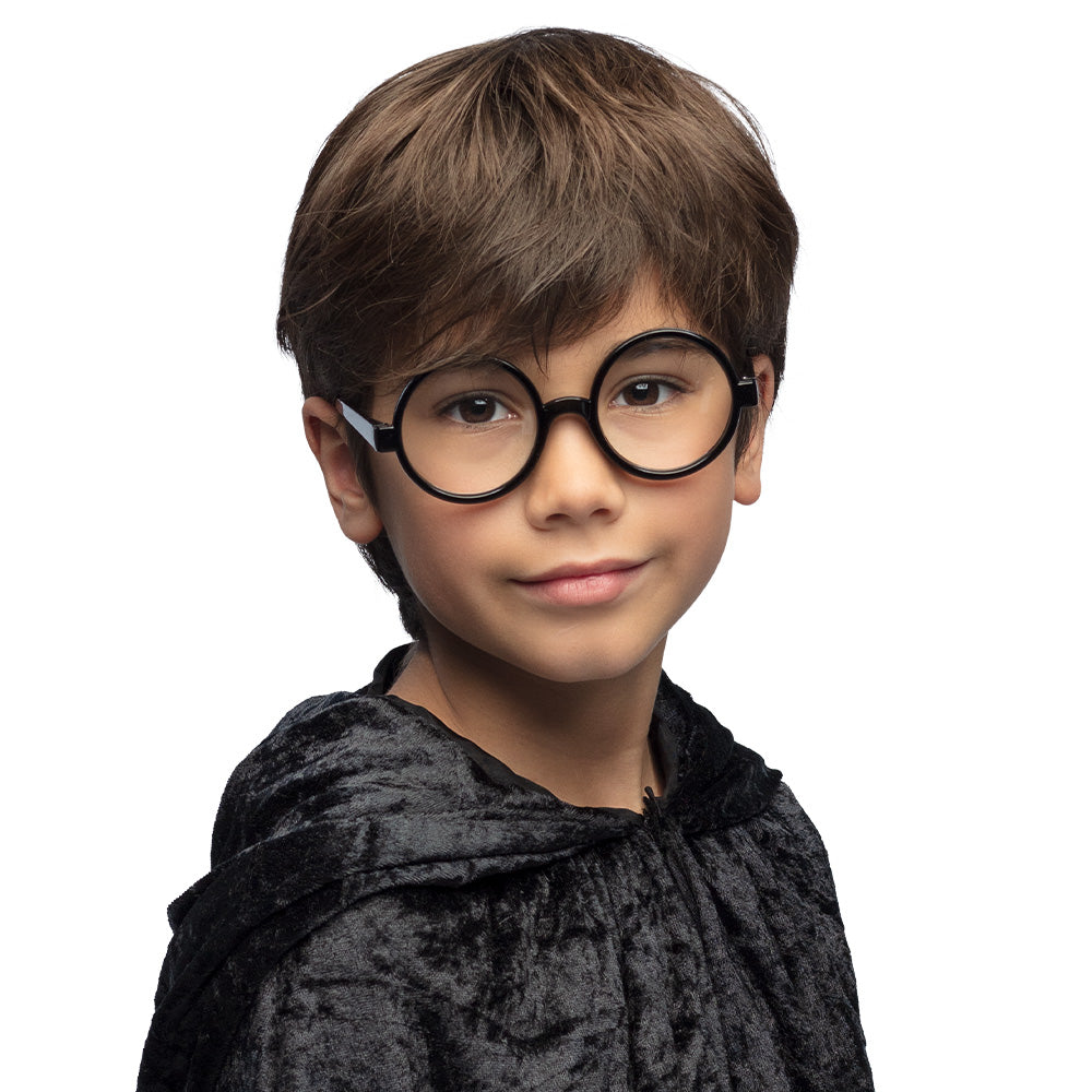 Lunettes Rondes Noires Verres Transparents - Accessoire Fête