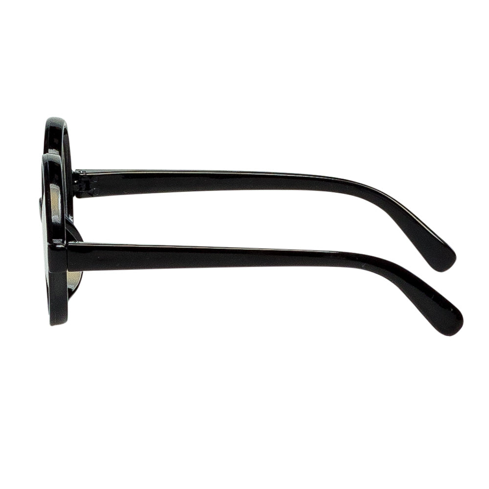 Lunettes Rondes Noires Verres Transparents - Accessoire Fête