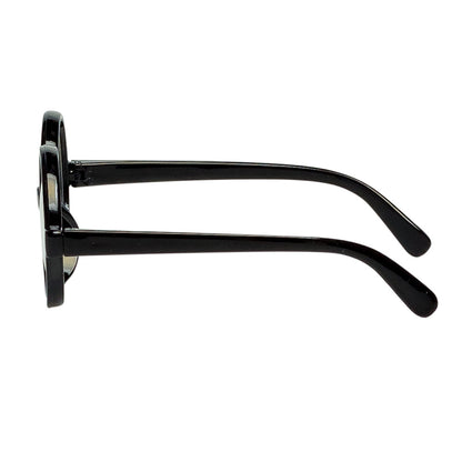 Lunettes Rondes Noires Verres Transparents - Accessoire Fête