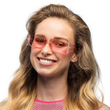 Lunettes Carrées Roses Strass - Accessoire Party Glamour
