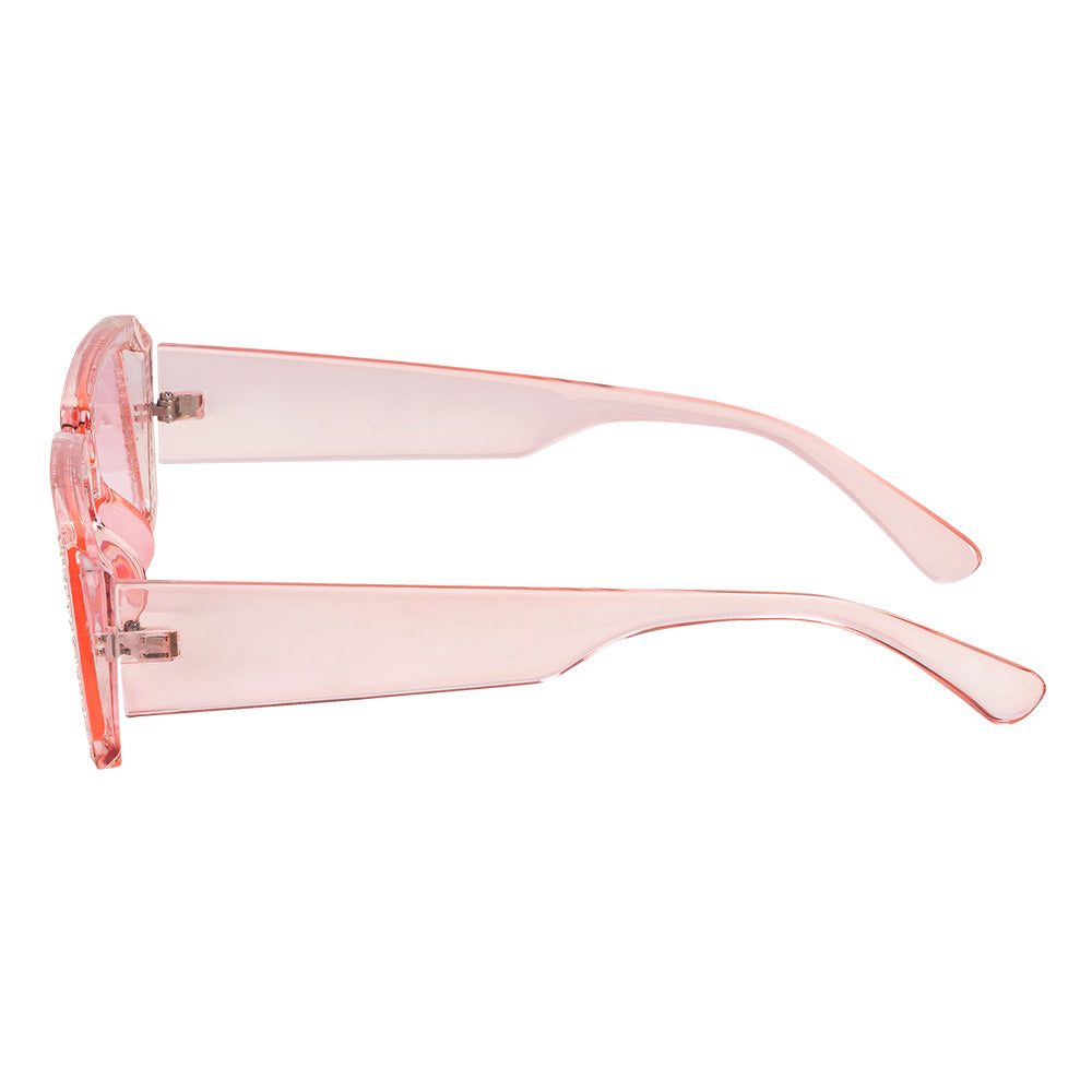Lunettes Carrées Roses Strass - Accessoire Party Glamour