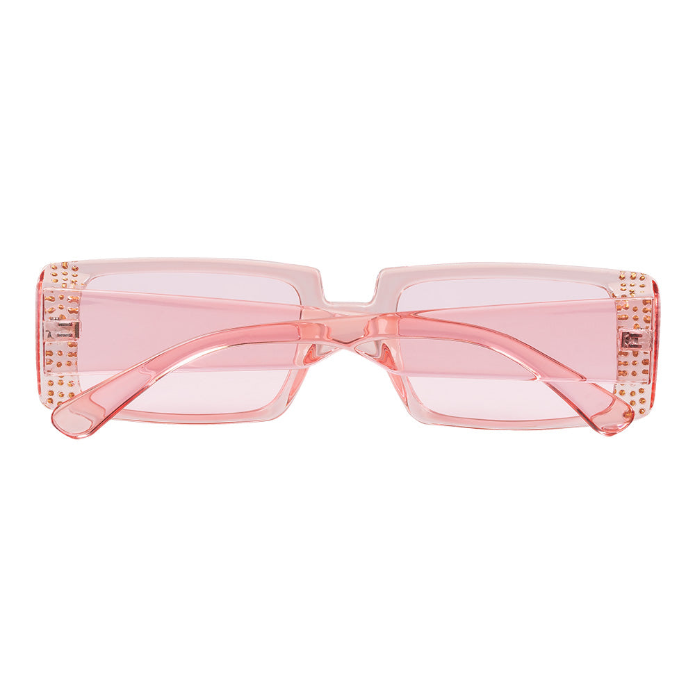 Lunettes Strass Rétro Oversized - Noir & Rose