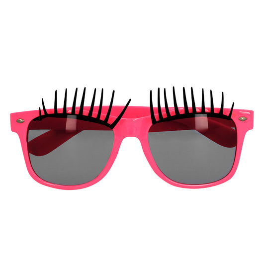 Lunettes Cils UV Blacklight Rose Fluo - Accessoire Fête