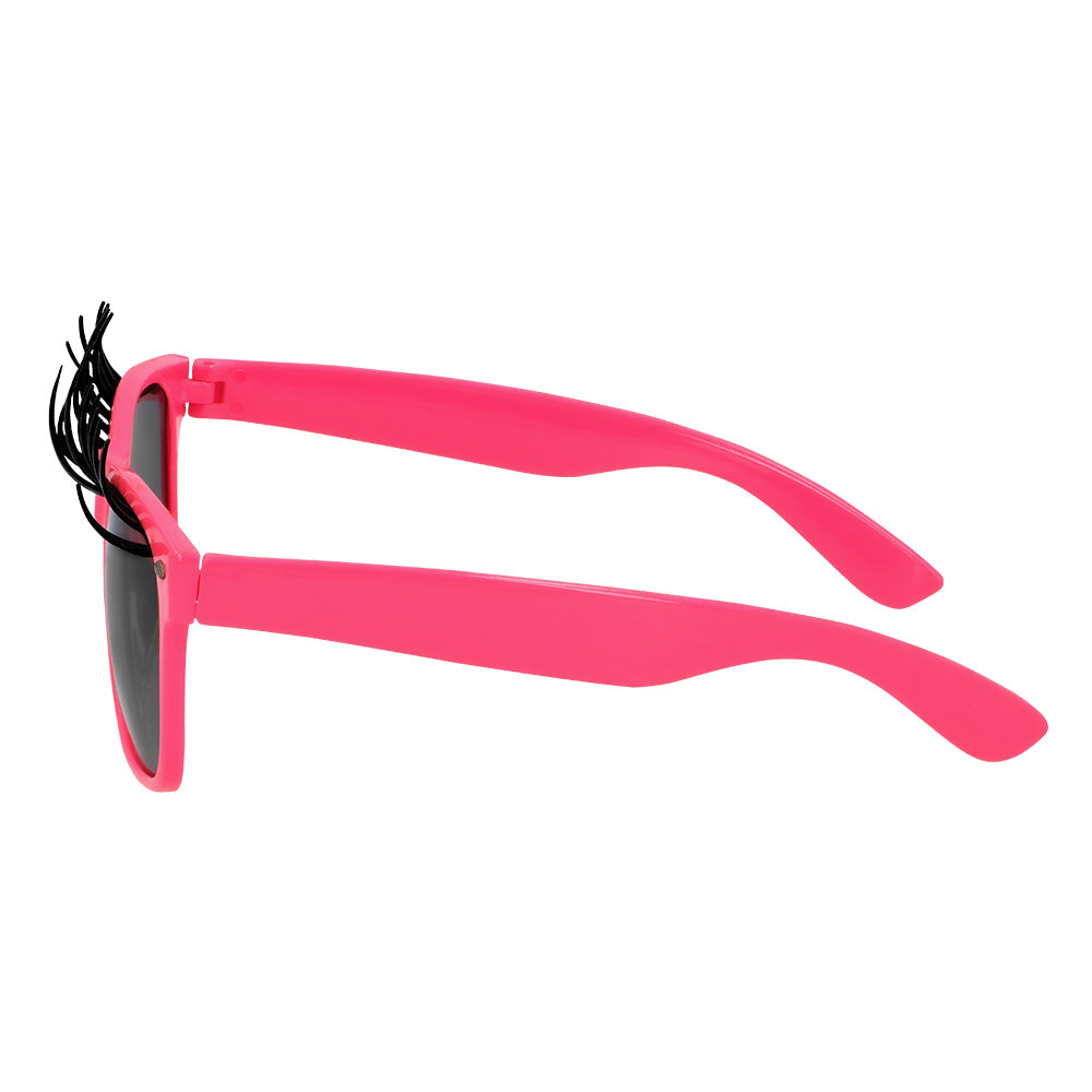 Lunettes Cils UV Blacklight Rose Fluo - Accessoire Fête