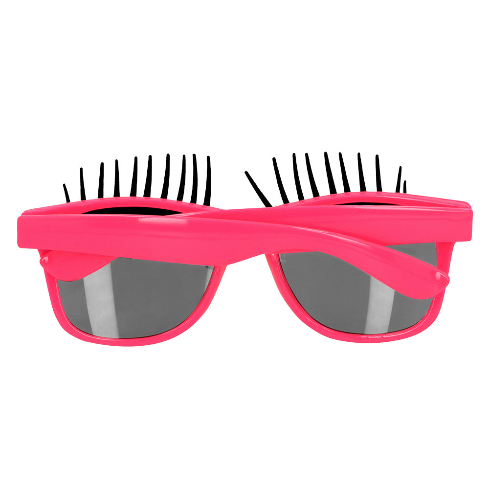 Lunettes Cils UV Blacklight Rose Fluo - Accessoire Fête