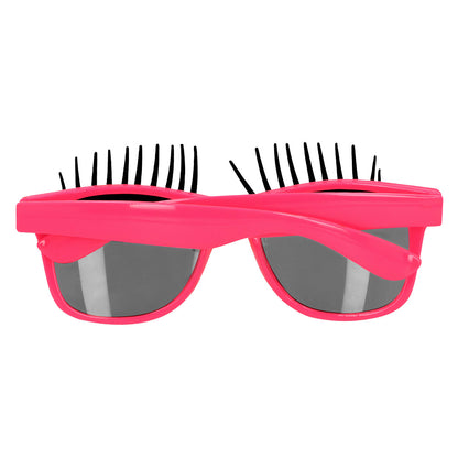 Lunettes Cils UV Blacklight Rose Fluo - Accessoire Fête