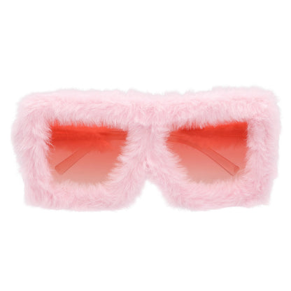 Lunettes Fluffy Rose Fuchsia - Accessoire Fête Disco Année 80