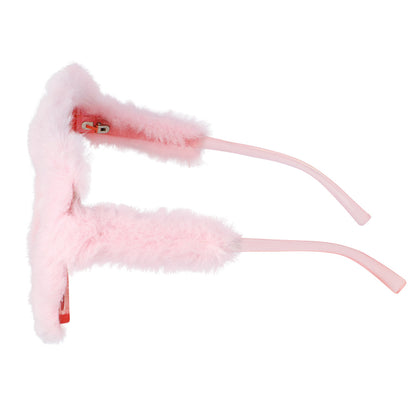 Lunettes Fluffy Rose Fuchsia - Accessoire Fête Disco Année 80