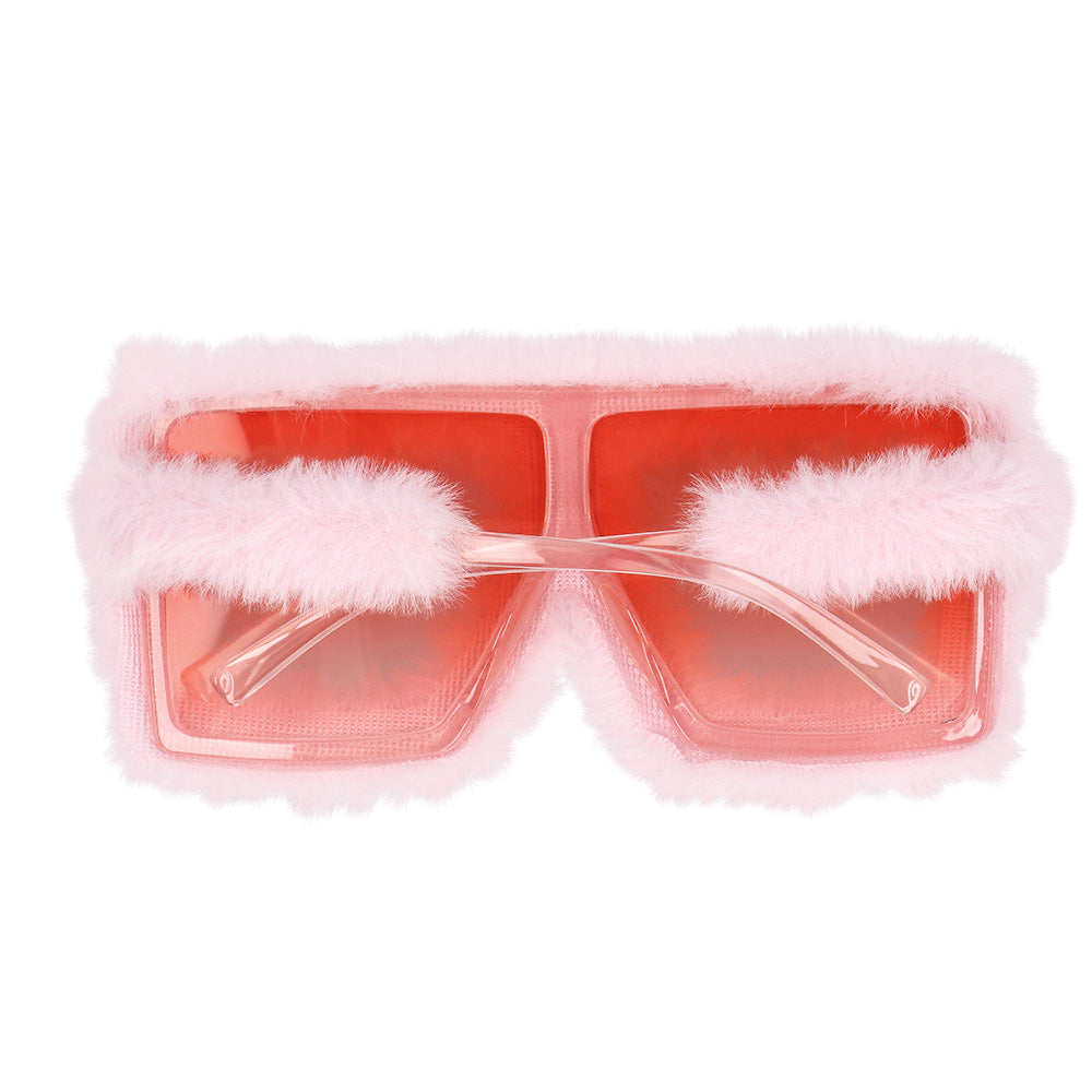 Lunettes Fluffy Rose Fuchsia - Accessoire Fête Disco Année 80