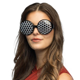 Lunettes Hexagones Noires - Accessoire Fête Disco Rétro