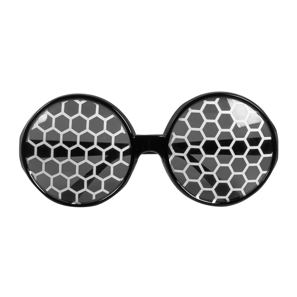 Lunettes Hexagones Noires - Accessoire Fête Disco Rétro