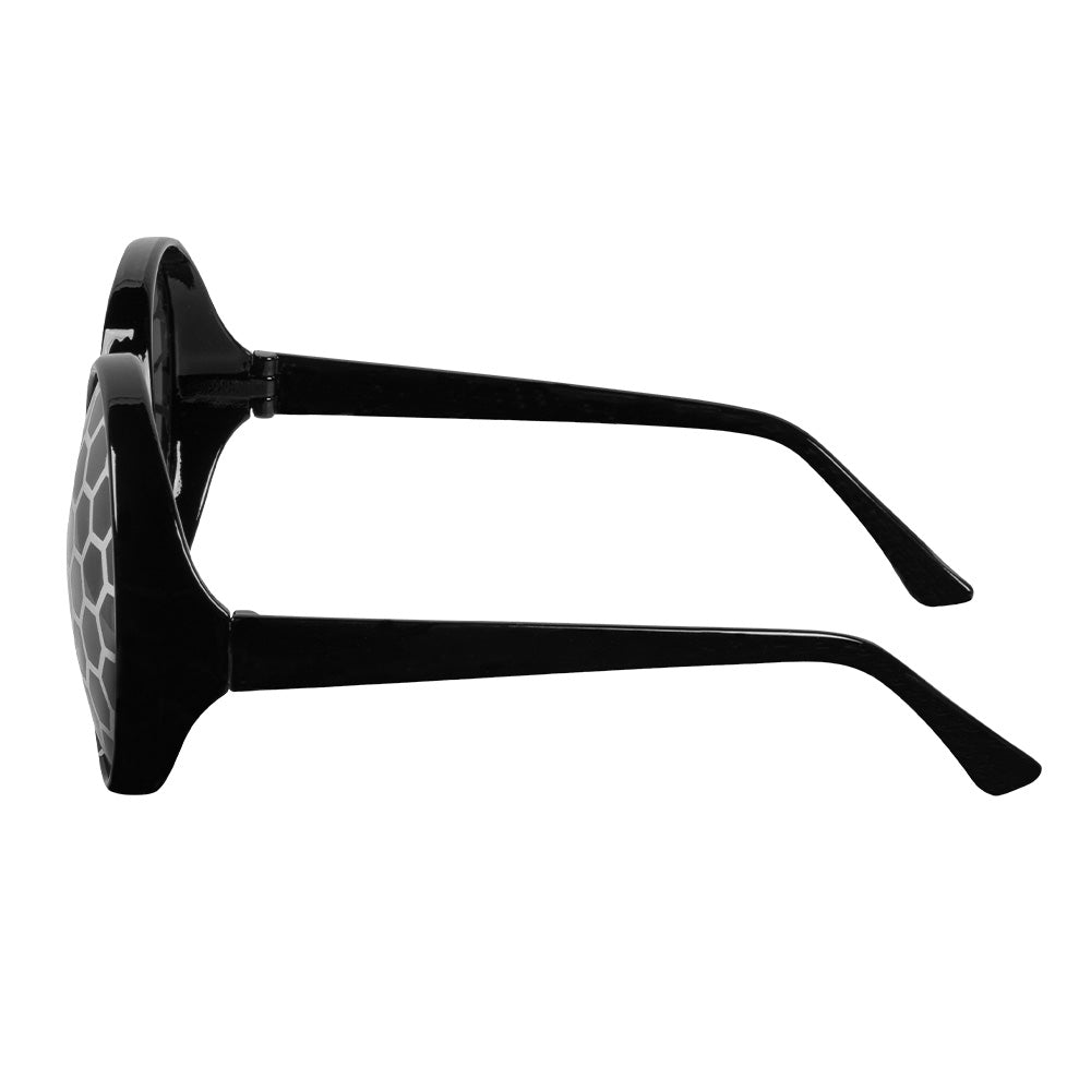 Lunettes Hexagones Noires - Accessoire Fête Disco Rétro