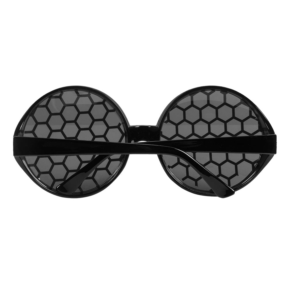 Lunettes Hexagones Noires - Accessoire Fête Disco Rétro