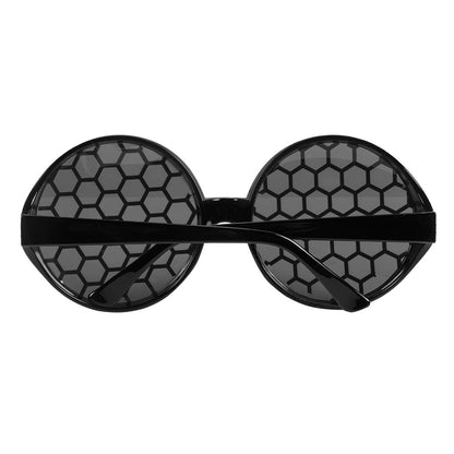 Lunettes Hexagones Noires - Accessoire Fête Disco Rétro