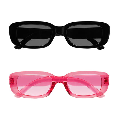Lunettes de Fête Rétro - Noir et Rose Fluo | Lot 2 Paires