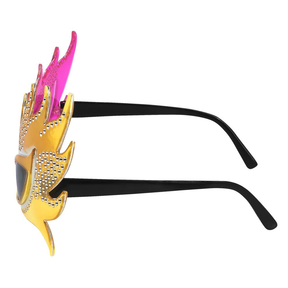 Lunettes Ailes Fantaisie Strass Rose & Doré - Accessoire Fête