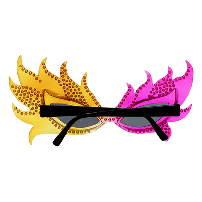 Lunettes Ailes Fantaisie Strass Rose & Doré - Accessoire Fête