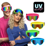 Lunettes UV Blacklight Masque Ski Holographique Disco Party