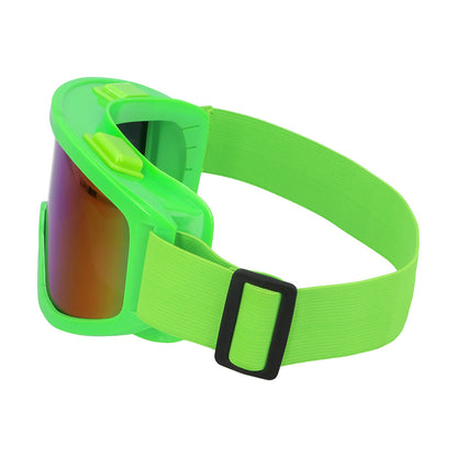 Lunettes de Ski UV Blacklight Vert Fluo Verres Miroir Arc-en-Ciel