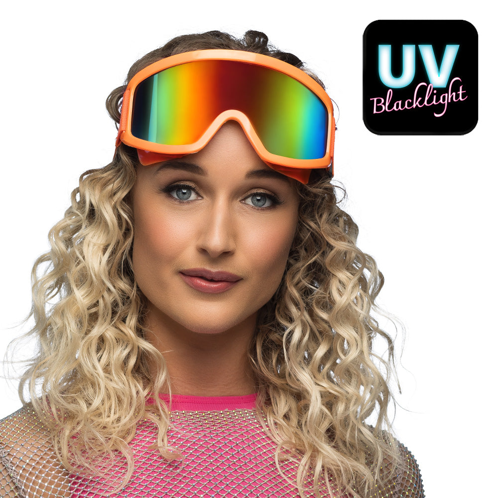 Lunettes de Ski UV Blacklight Orange Arc-en-Ciel Fluoresçent