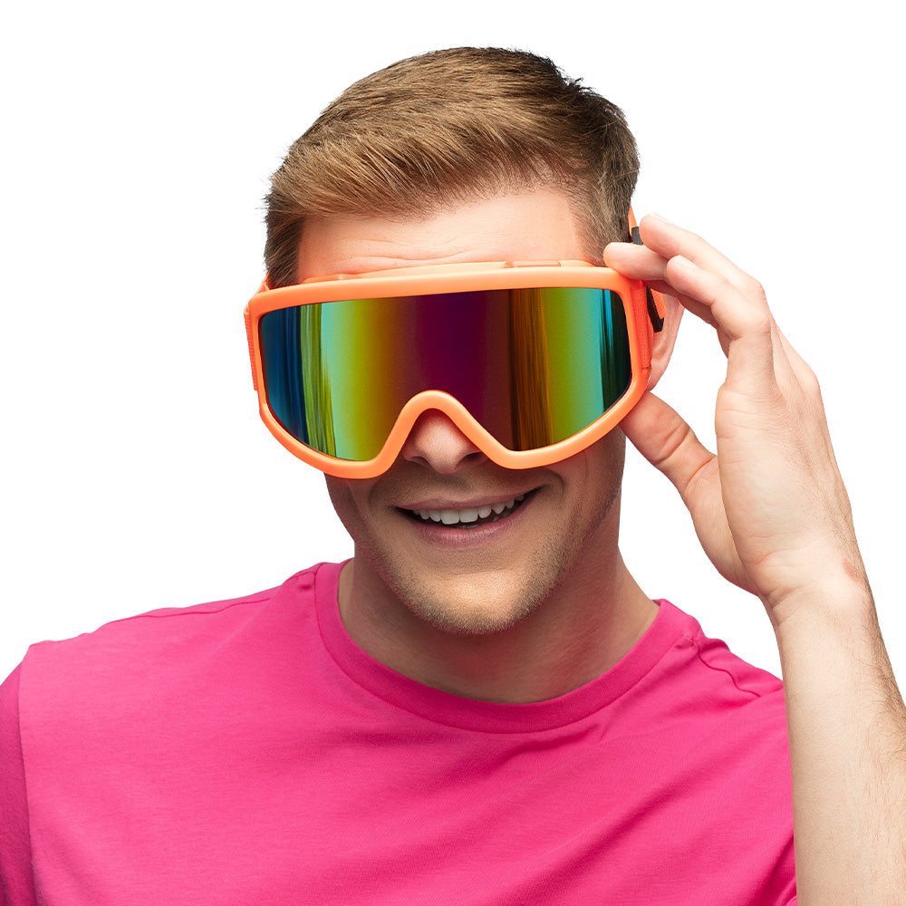 Lunettes de Ski UV Blacklight Orange Arc-en-Ciel Fluoresçent