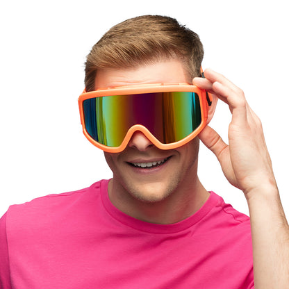Lunettes de Ski UV Blacklight Orange Arc-en-Ciel Fluoresçent