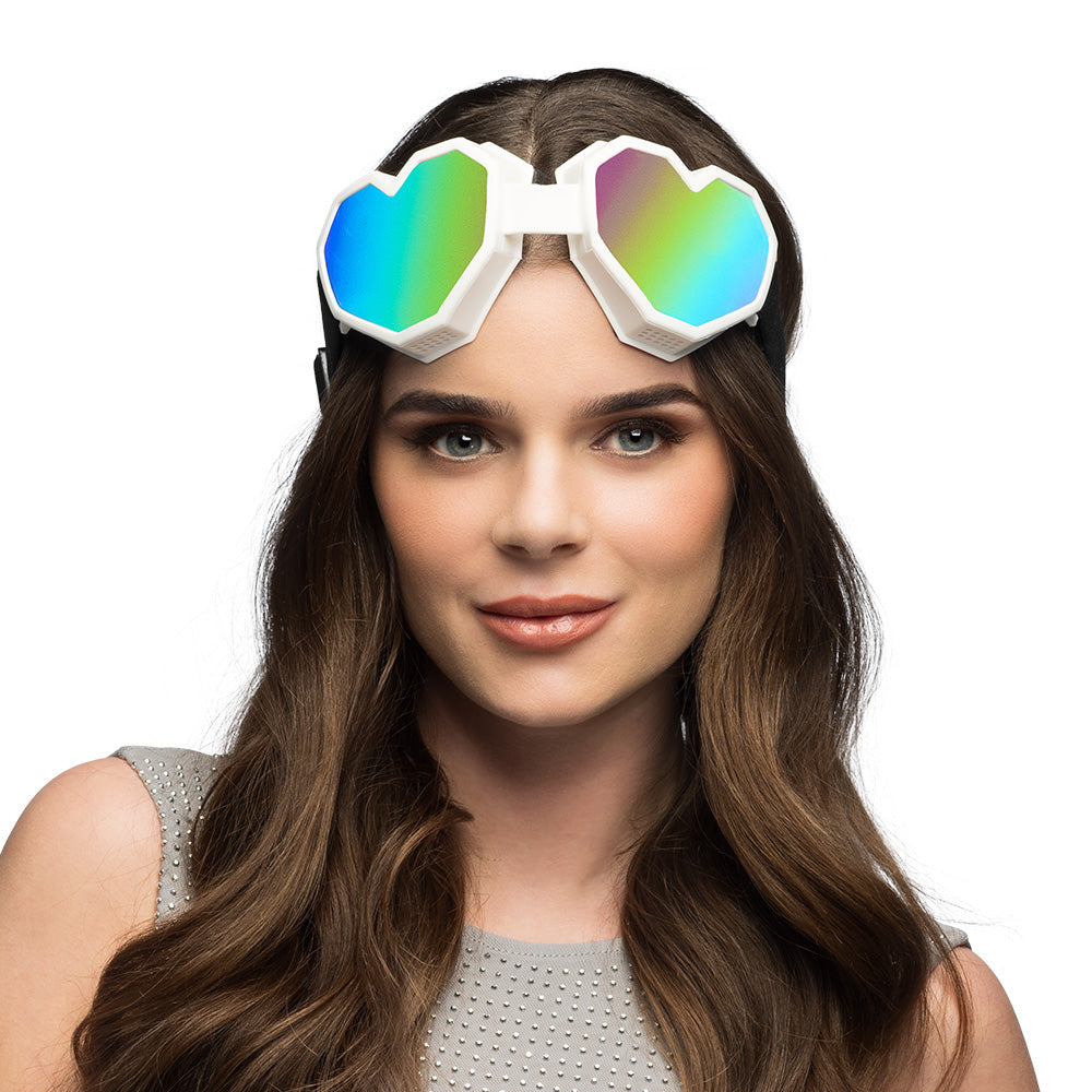 Lunettes Cœur Holographiques - Accessoire Fête Multicolore