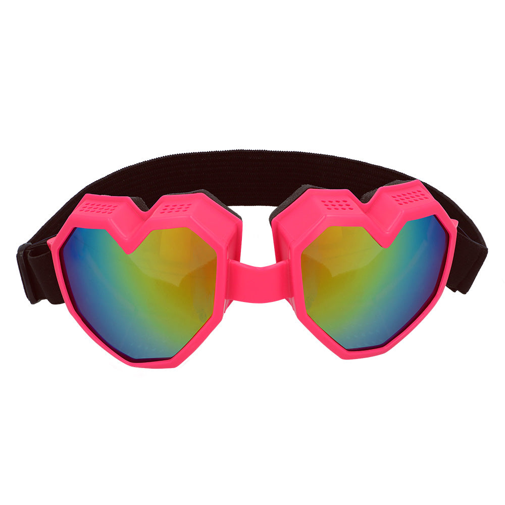 Lunettes Cœur UV Blacklight Rose Fluo - Accessoire Rave Party