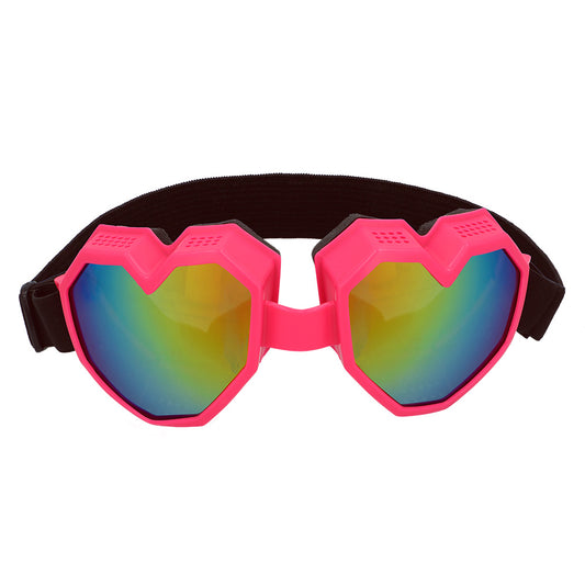Lunettes Cœur UV Blacklight Rose Fluo - Accessoire Rave Party
