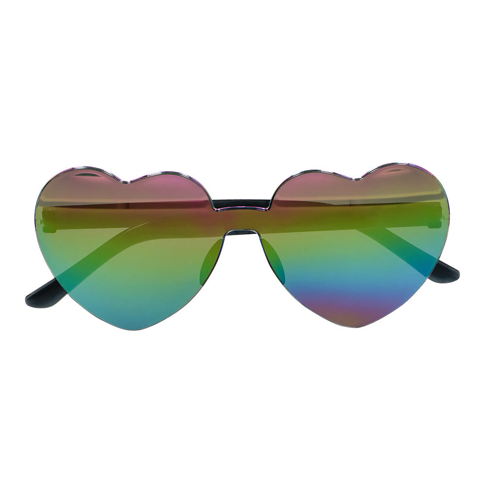 Lunettes de Soleil Cœur Rainbow - Accessoire Festif Coloré
