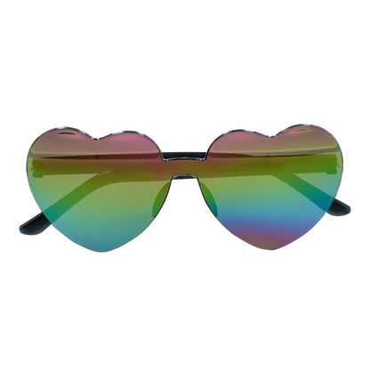 Lunettes de Soleil Cœur Rainbow - Accessoire Festif Coloré