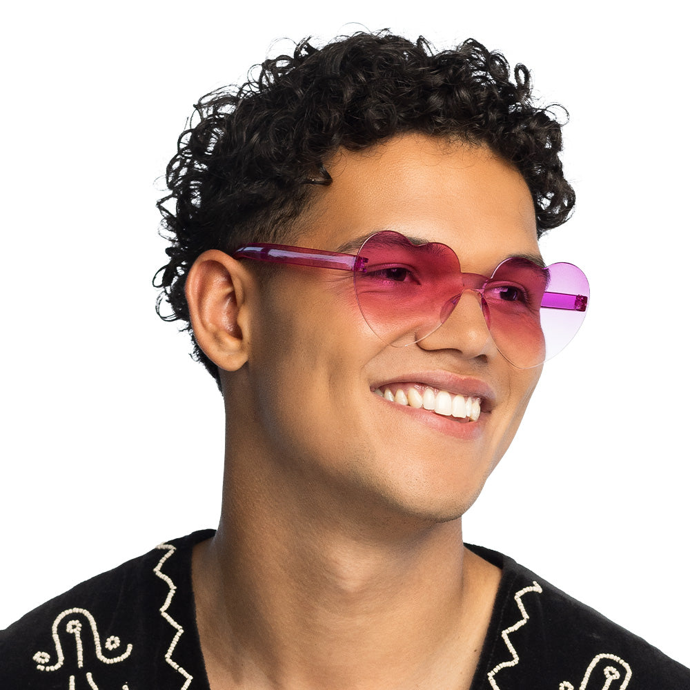 Lunettes Cœur Rose Dégradé - Accessoire Fête Tendance