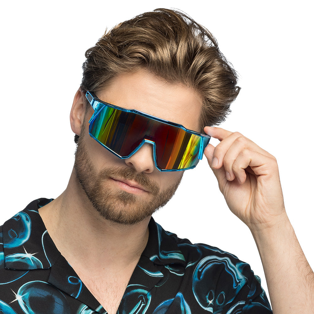 Lunettes de Soleil Futuristes à Verres Miroir - Accessoire Festival