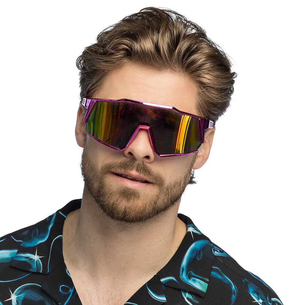 Lunettes de Soleil Futuristes à Verres Miroir - Accessoire Festival