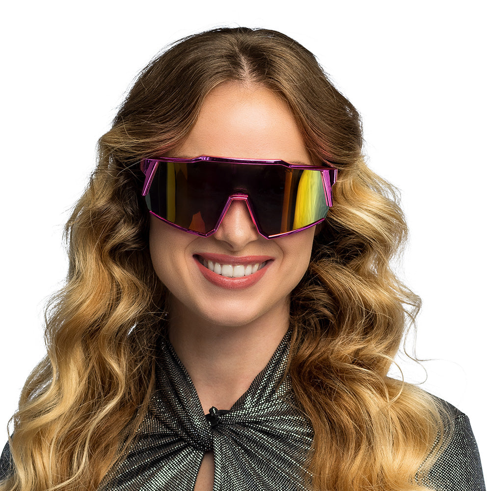 Lunettes de Soleil Futuristes à Verres Miroir - Accessoire Festival