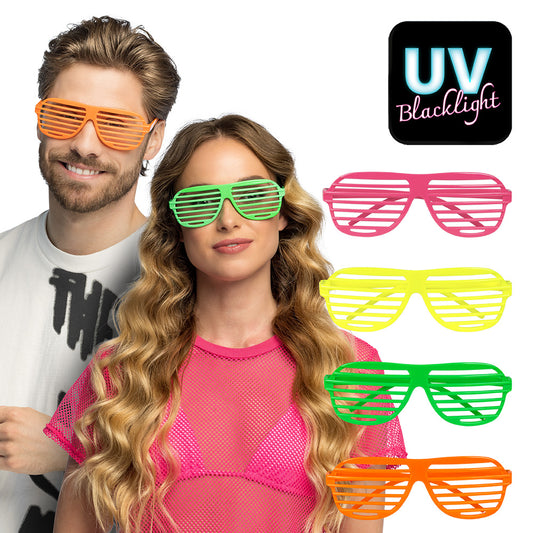 Lunettes Shutter Glasses LED Rave Party - 5 Couleurs Fluo
