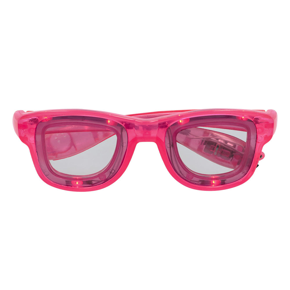 Lunettes LED Rose Fluo - 3 Modes de Lumière Festive