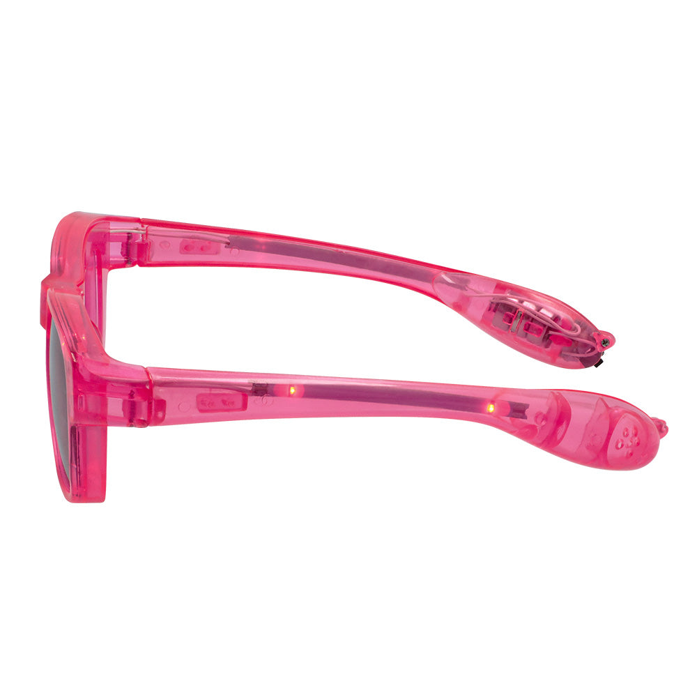 Lunettes LED Rose Fluo - 3 Modes de Lumière Festive
