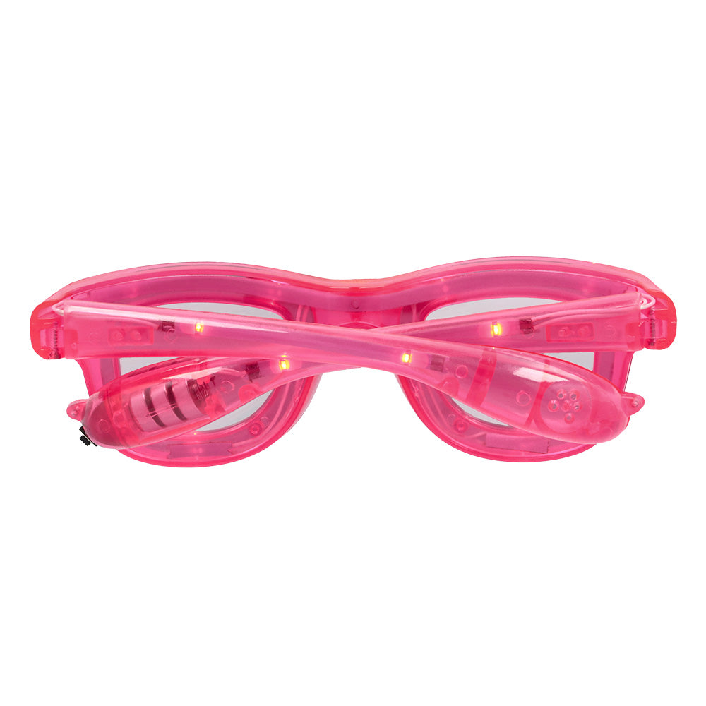 Lunettes LED Rose Fluo - 3 Modes de Lumière Festive