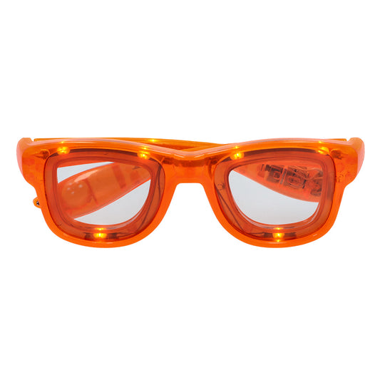 Lunettes LED Orange Fluo 3 Modes - Accessoire Fête Brillant